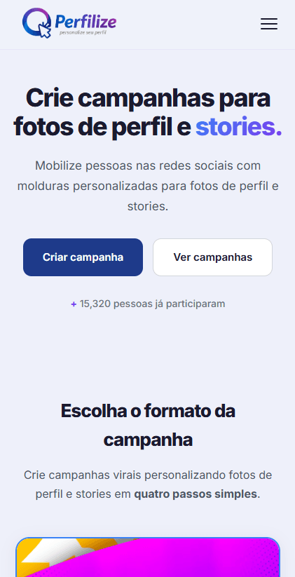 Prévia do projeto Perfilize